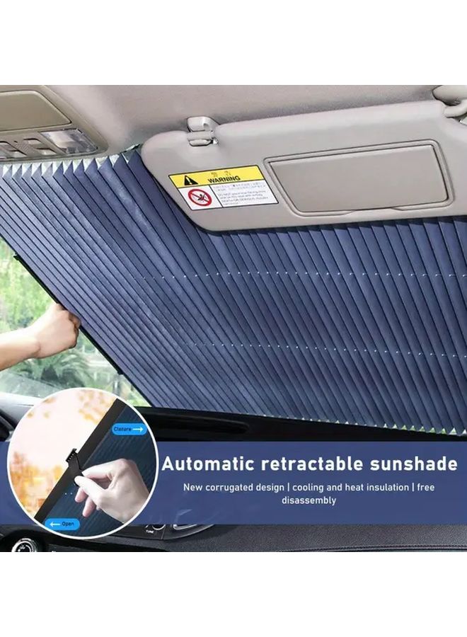 Retractable Car Windshield Sunshade With Suction Cups 1pc Glass Sunscreen Protector - Image 4