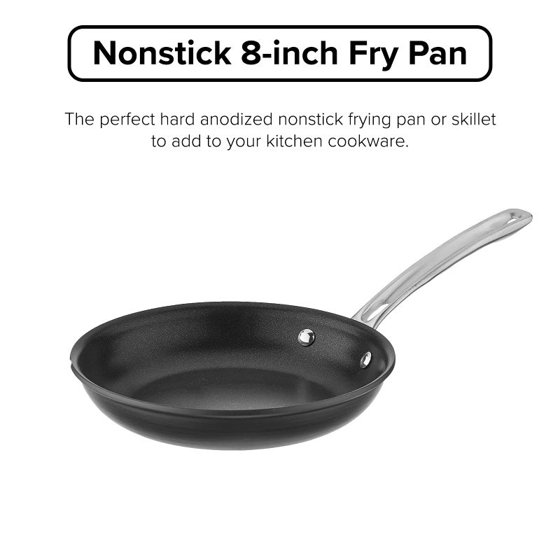 Viking Non Stick Frying Pan, 8 Inch Hard Anodized Kitchen Cookware, Gray - Image 2