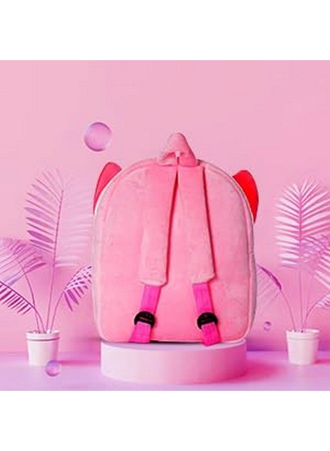 فرانتك حقيبة مدرسية ناعمة للسفر من Frantic Kids برسومات كرتونية على شكل حيوانات، حقيبة ظهر قياسية من القطيفة الناعمة للأولاد والبنات من عمر 2 إلى 5 سنوات، مناسبة للأطفال/الأولاد/الفتيات، الحضانة، مرحلة ما قبل المدرسة، النزهات (جسم كامل، أرنب وردي) بحجم كامل، 10 لتر - Image 3