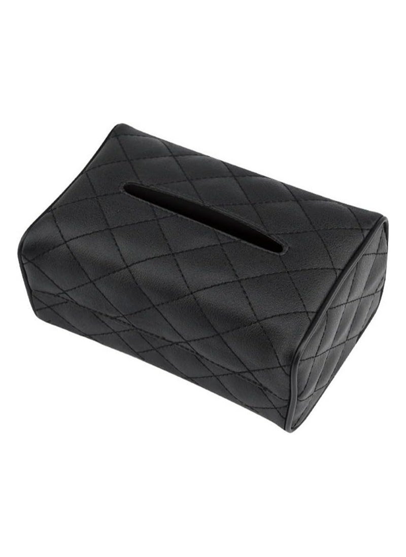 SOWUGI Car Tissue Holder, Car Sun Visor Tissue Case Holder Back Seat Headrest Hanging Napkin Clip (Black)  - Image 1