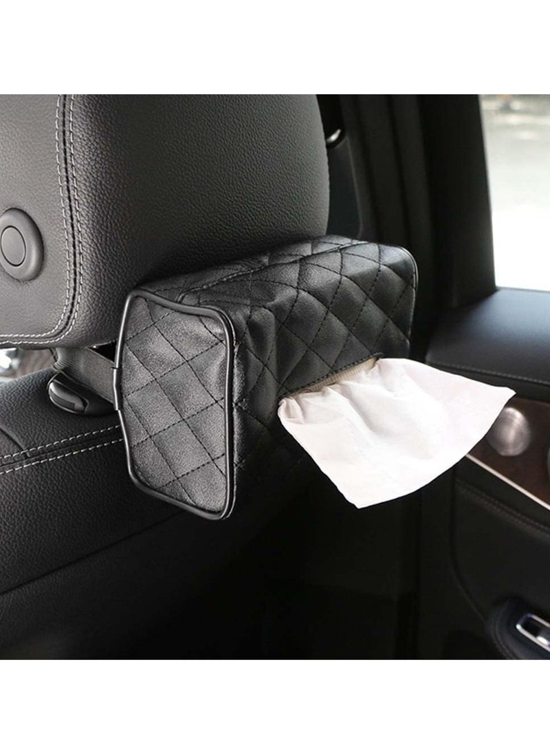 SOWUGI Car Tissue Holder, Car Sun Visor Tissue Case Holder Back Seat Headrest Hanging Napkin Clip (Black)  - Image 2