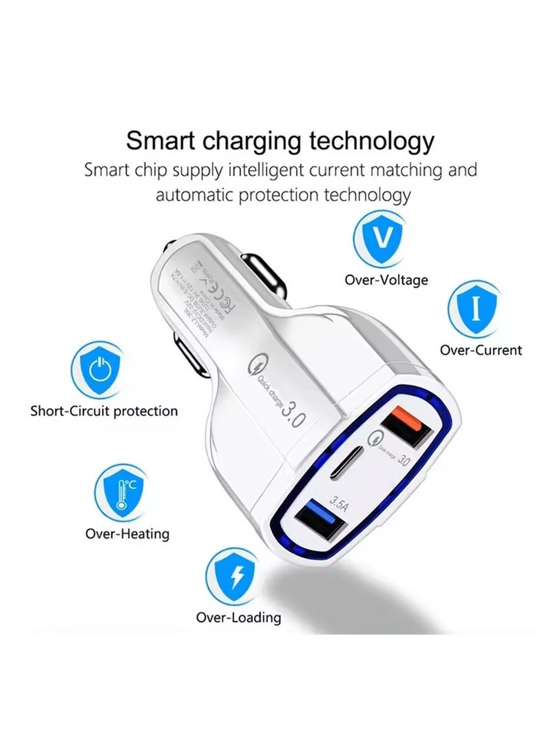 QC 3.0 Car Charger with USB & Type-C - white - pzsku/ZE9C21FC49F2F5B7F6987Z/45/_/1720986565/2aadb351-3b34-4c89-bfce-4e71916de8af