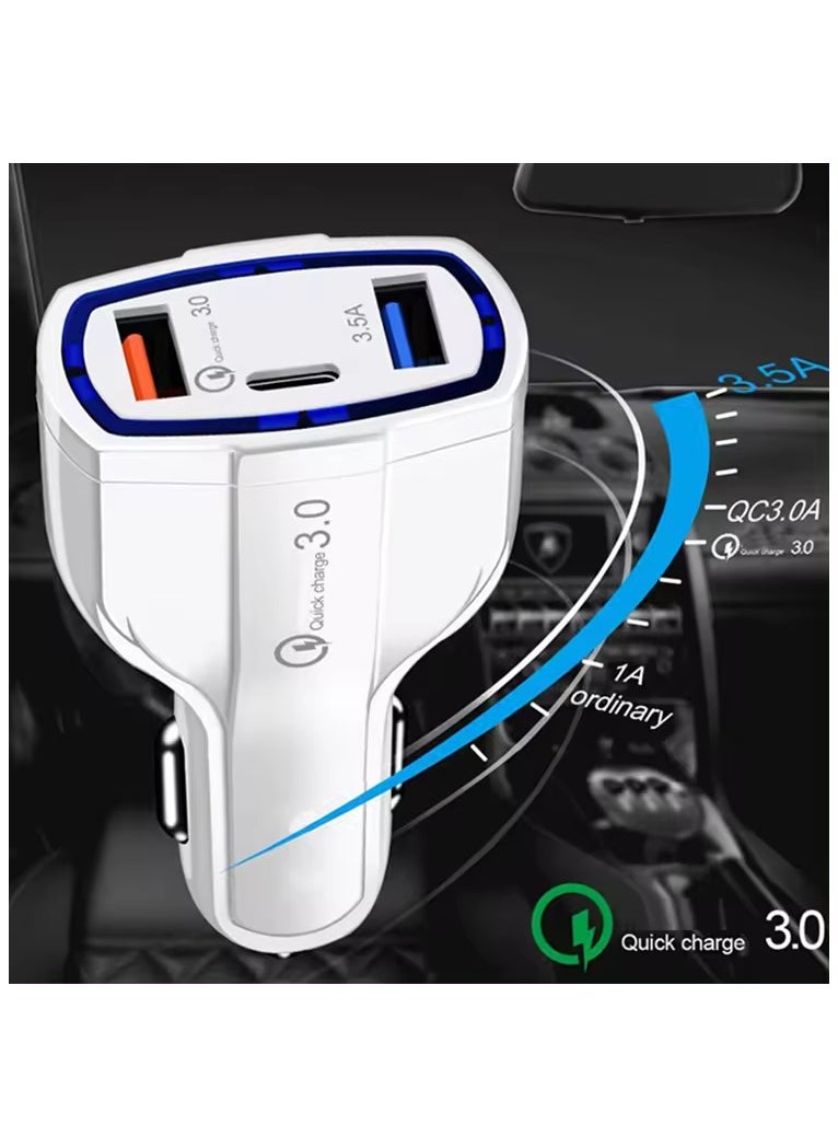 QC 3.0 Car Charger with USB & Type-C - white - pzsku/ZE9C21FC49F2F5B7F6987Z/45/_/1720986565/a8815eff-bc2c-4acc-9a24-9621f86cc8f9