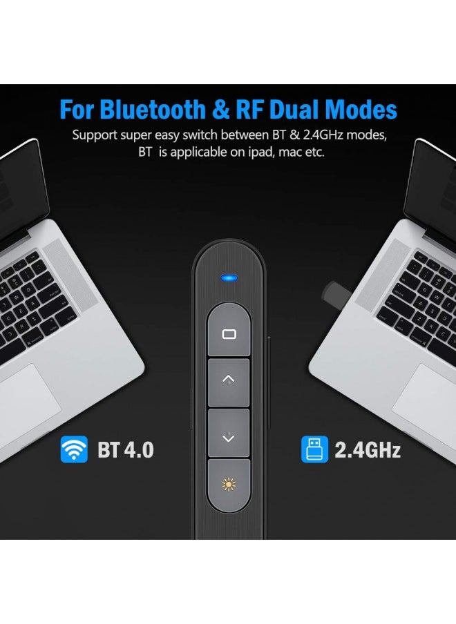 DinoFire DinoFire for Bluetooth Presentation Remote Powerpint Clicker USB Rechargeable RF 2.4 GHz Dual Modes Wireless Presenter Presentation Clicker Slide Advancer for Mac/Keynote/PC/PPT 11  - Image 2