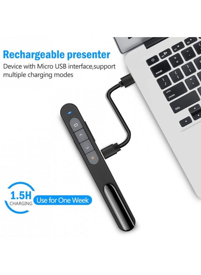 DinoFire DinoFire for Bluetooth Presentation Remote Powerpint Clicker USB Rechargeable RF 2.4 GHz Dual Modes Wireless Presenter Presentation Clicker Slide Advancer for Mac/Keynote/PC/PPT 11  - Image 4