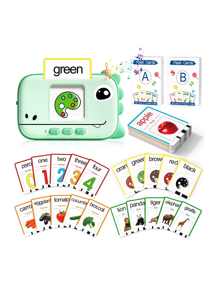 Excefore Interactive Dinosaur Montessori Flash Cards for Boys & Girls Ages 1-6, Autism-Friendly Learning Toy with 160 Educational Sight Words, Bilingual Speech Therapy for Toddlers - Image 1