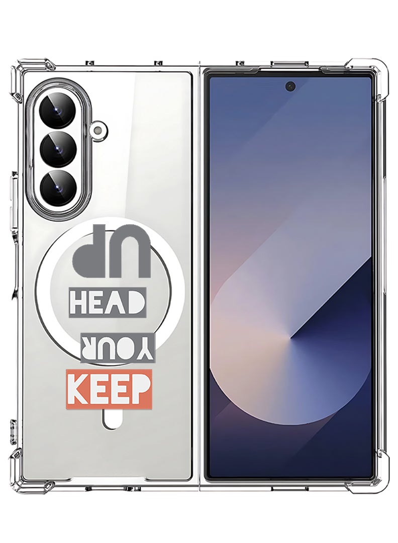 Theodor Magnetic Case for Samsung Galaxy Z Fold 7 Compatible with MagSafe Wireless Charging, Shockproof Phone Bumper Cover Keep your head up - Image 1