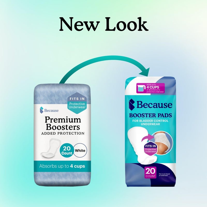 because Premium Incontinence Booster Pads for Men and Women Adds Extra Absorbency to Adult Diapers Super Soft Adhesive Strip Backing Unisex 180 Count 9 Packs of 20 - Image 2