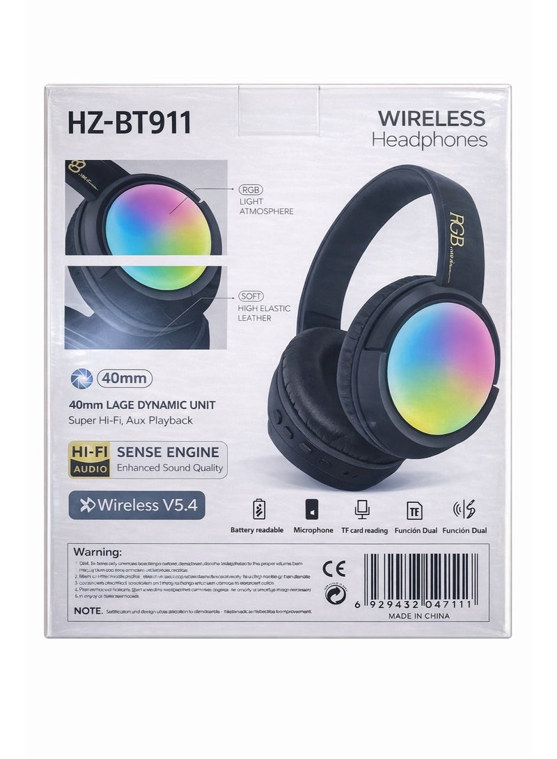 RGB Bluetooth Headphones Wireless LED Gaming Headset High Bass - Image 3