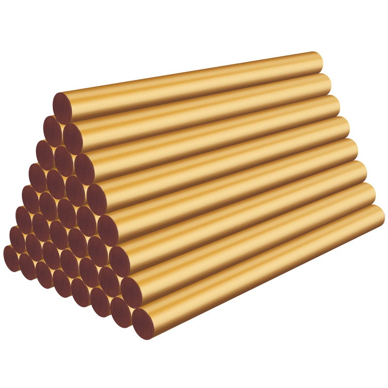ENPOINT Metallic Gold Hot Glue Sticks, 36 Pack Craft Adhesive Waxing Mini Hot Melt Glue Sticks Colored for Christmas Cards, Sealing, Decoration, Art, DIY, 4" Long x 0.27" Dia - Image 1