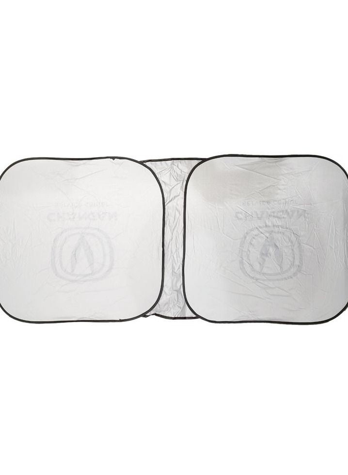 تشانجان واقي شمس لزجاج السيارة الأمامي من تشانجان - واقي شمس قابل للطي وعاكس للحرارة والأشعة فوق البنفسجية، مناسب لجميع أنواع السيارات، سهل الحمل والتخزين مع حقيبة مرفقة. - Image 4