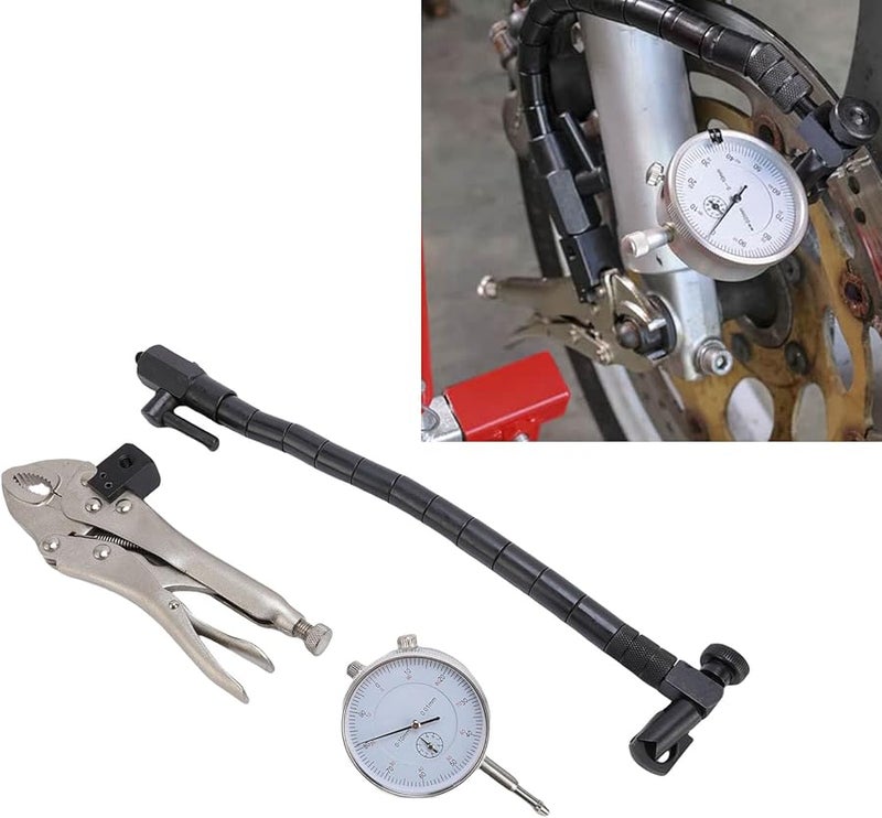 مجموعة مقياس مفصل كروي لقرص الفرامل، نطاق 0-10 مم، دقة 0.01 مم، عمود مرن 360 درجة - Image 5