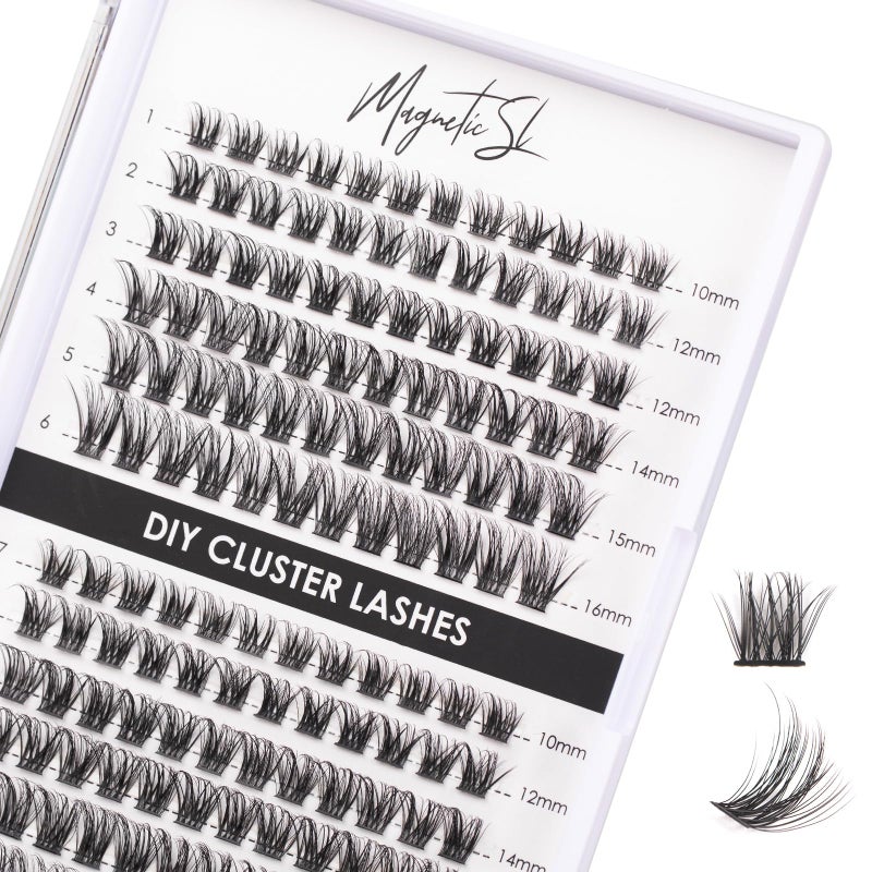 Magnetic SL Lash Clusters 144 Pcs Individual Lashes Clusters Eyelash Extensions False Eyelashes DIY Lash Extension Reusable False Eyelashes Natural Look Mix 10-16mm-DM06 - Image 1