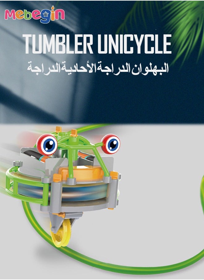MEBEGIN - 2 in 1 Spinner Toy, Creative Anti-gravity Unicycle, Balanced Frog-shaped Toy, Unique Light-Up Gaming Spinner Toy with Smooth Edges, Designed with Unicycle Shape, Made Of ABS Plastic, 9*9*10cm - Image 1