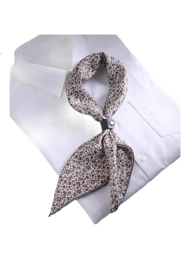 Hang Silk House Hangsi Mansion Men'S Silk Scarf, Match With Suit For Business Commute, Perfect Gift For Father'S Birthday Or Husband, Apricot Coffee - Image 3