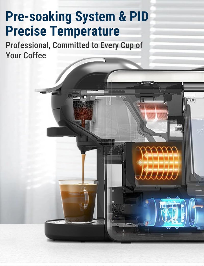 COSTAR 3-in-1 Espresso Machine, 20 Bar Coffee Maker Compatible with Nespresso Original, Dolce Gusto Capsule, and Coffee Powder, Adjustable Volume, Fast Heating System Coffee Machine for Home Office - Image 4