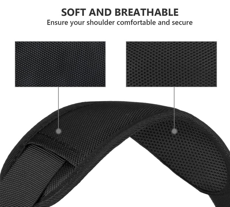 Ytonet Shoulder Strap, 52" Universal Adjustable Padded Laptop Shoulder Strap Replacement Comfortable Belt with Metal Hooks for Laptop Messenger Crossbody Bag Luggage Duffel Camera, Black - Image 2