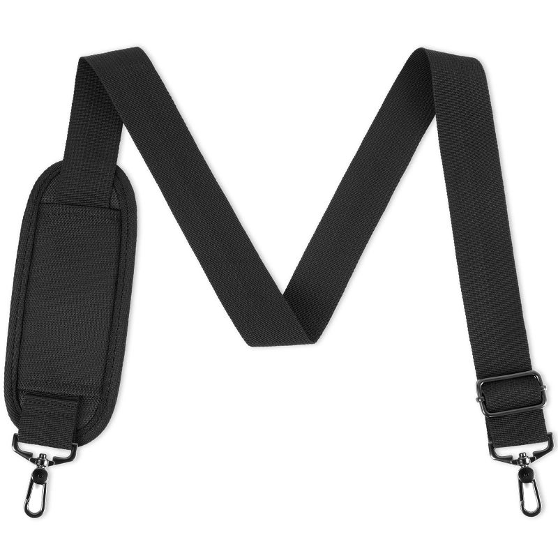 Ytonet Shoulder Strap, 52" Universal Adjustable Padded Laptop Shoulder Strap Replacement Comfortable Belt with Metal Hooks for Laptop Messenger Crossbody Bag Luggage Duffel Camera, Black - Image 1