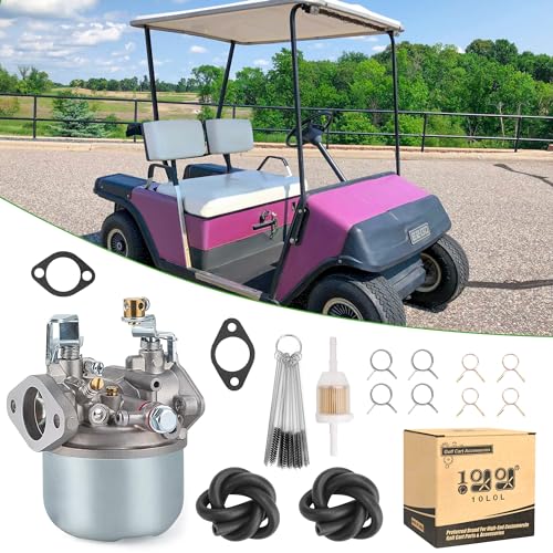10L0L Carburetor Kit for EZGO Marathon 2-stroke Gas 1988, Replace OEM 14031G1, 14031-G1, 21740G1, 21740-G1, 4798, 520187, 520-187 - Image 1