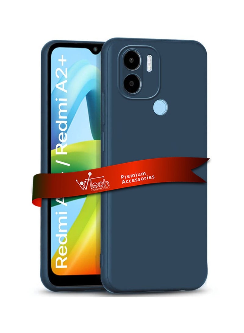 Wtech Soft Liquid Silicone Case Cover For Xiaomi Redmi A2+ / A2 Plus 4G 2023 / A1+ / A1 Plus 4G 2022 Navy Blue - Image 1