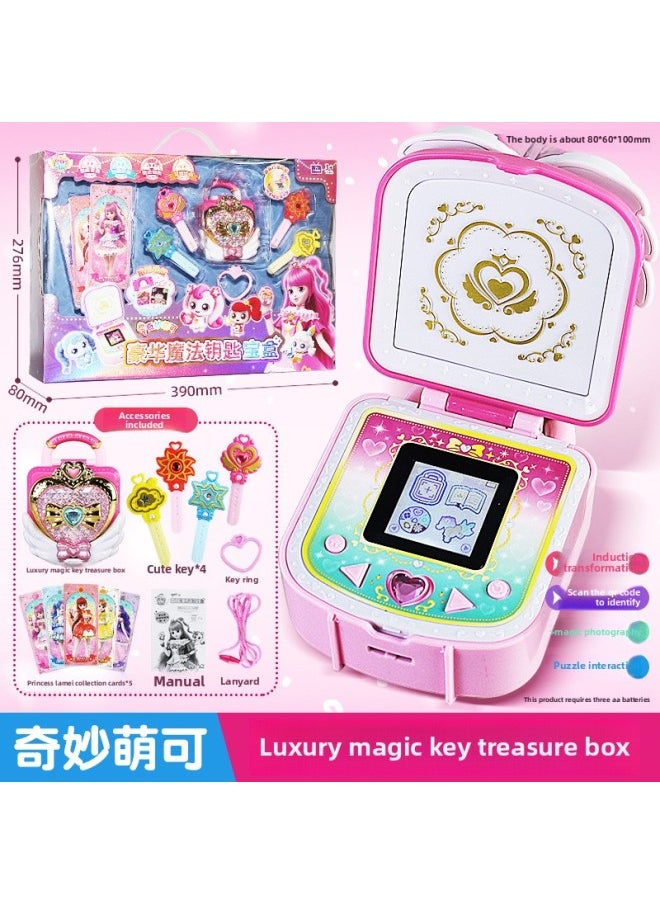 Wonderful Moe Mermaid Moe Moe's Shell Bathroom Series Magic Key All-suit Princess Children's Girl Toys-color:[Deluxe Edition Magic Key Treasure Box] Contains 4 Keys + Induction Interaction + Magic Photo + Puzzle Interaction + Scan Code Interaction  - Image 1