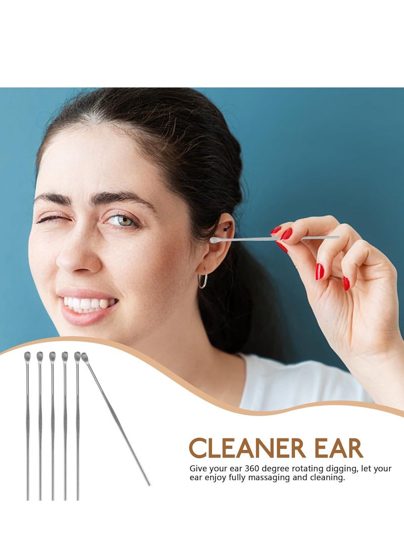 5pcs Stainless Steel Ear Pick Metal Ear Spoon Ear Wax Curette Ear Cleaner Tool Earwax Removal Kit - Image 2