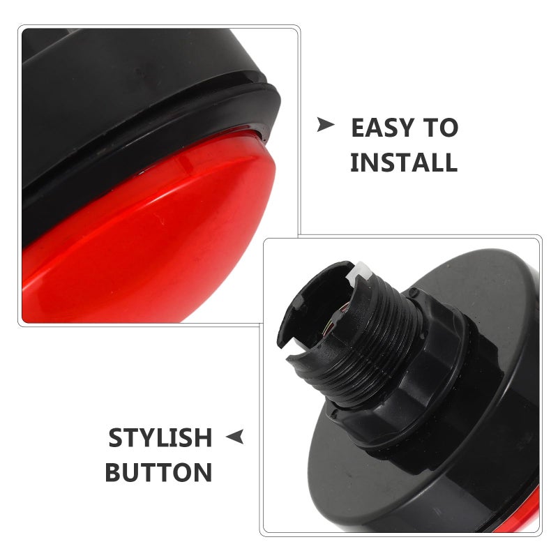 Illuminated Convex Arcade Push Button Switch with Red LED and Yellow Micro Switch - Image 4