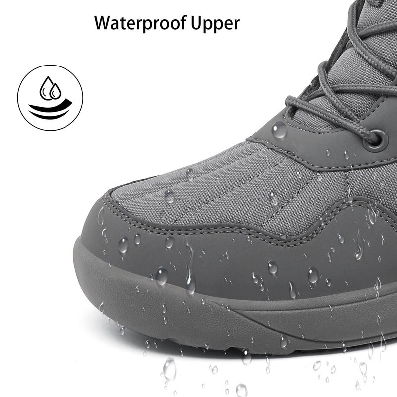 ChayChax Women's Winter Snow Boots with Fur Lined Lightweight Ankle Booties Anti Slip Comfortable Warm Winter Shoes, Grey, 9 - Image 3