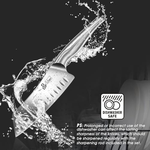 DDF iohEF Kitchen Knife Set with Block, 16 PCS Knife Sets for Kitchen with Block Japanese Stainless Steel, Ultra Sharp Chef Knife Set with Sharpener - Image 4