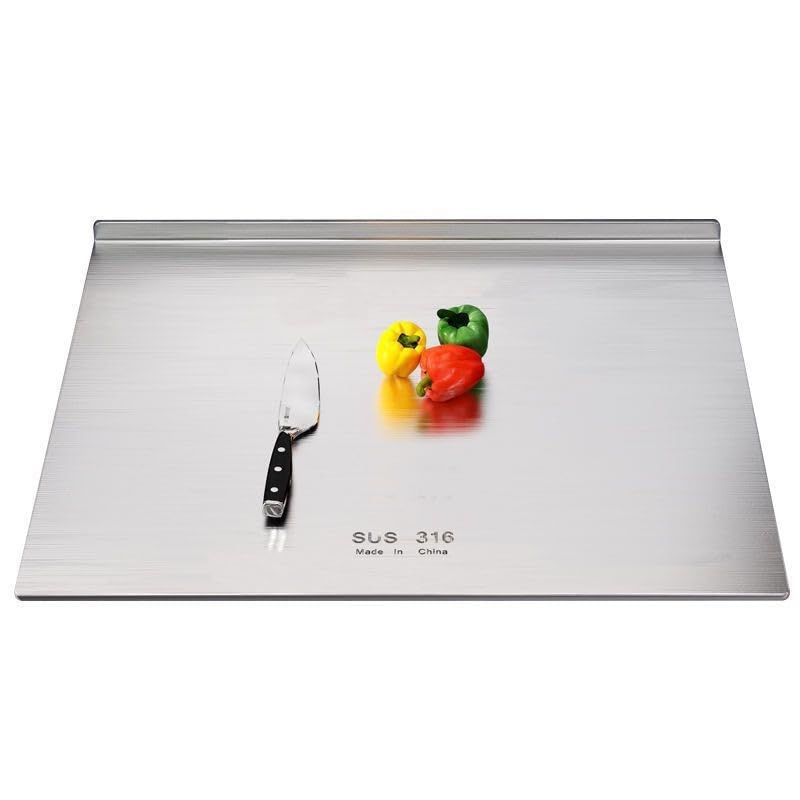 Kunya Stainless Steel Chopping Board for Kitchen | Large 41 x 29 cm | Non-Slip, Rust Proof, Round Edge | Cutting Board for Kitchen, Meat, Fish, Fruits | Durable, Hygienic, Modern Design | Easy to use - Image 3