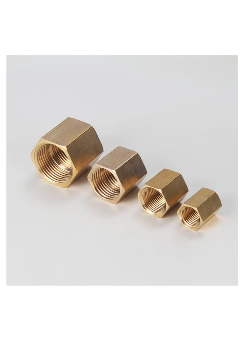 GA Copper internal joint pipe ancient hexagonal through-core internal thread direct connection pneumatic joint   female socket 3/8 inch - Image 2