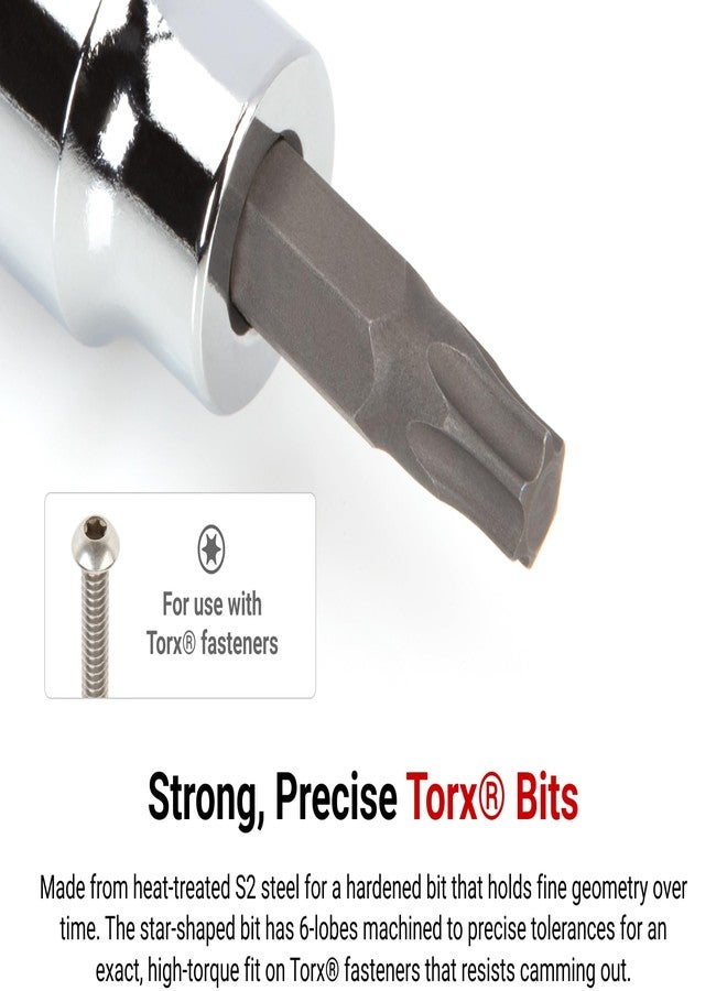 تيكتون طقم رؤوس مفكات توركس 3/8 بوصة مع سكة من TEKTON، 12 قطعة (T10-T60) | SHB91103 - Image 2