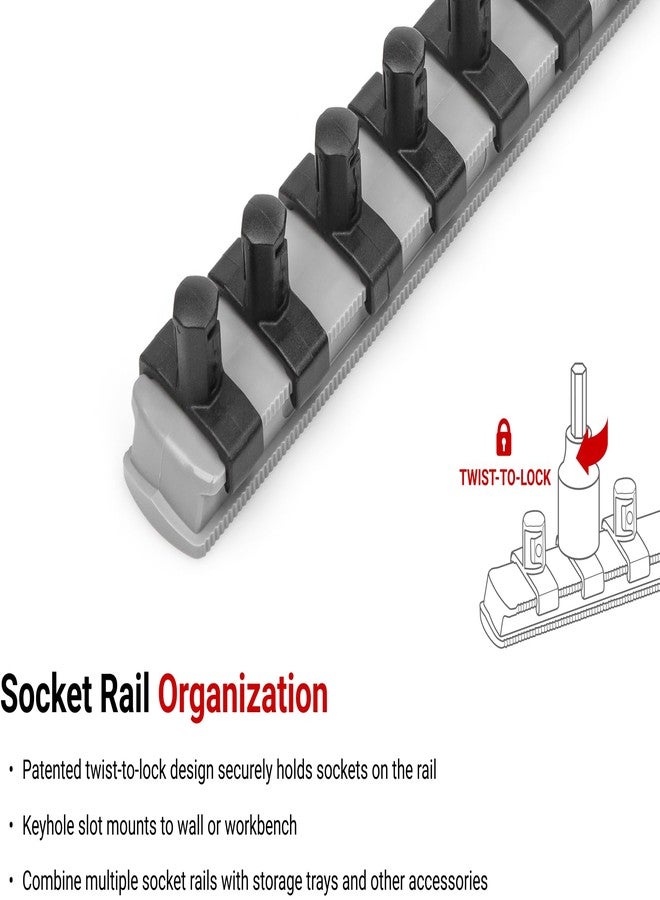 تيكتون طقم رؤوس مفكات توركس 3/8 بوصة مع سكة من TEKTON، 12 قطعة (T10-T60) | SHB91103 - Image 5