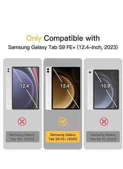Jetech JETech Case for Samsung Galaxy Tab S9 FE+ / S9 FE Plus 12.4-Inch with S Pen Holder, Clear Transparent Hard PC Back, Protective Tri-Fold Stand Tablet Cover, Auto Wake/Sleep (Beige)  - Image 2
