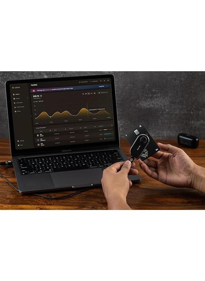 Cypherock X1 - Best Hardware Wallet To Store BTC, Crypto, NFTs. 100% Secure Cold Wallet | Audited | Opensource, Black, Pack of 1