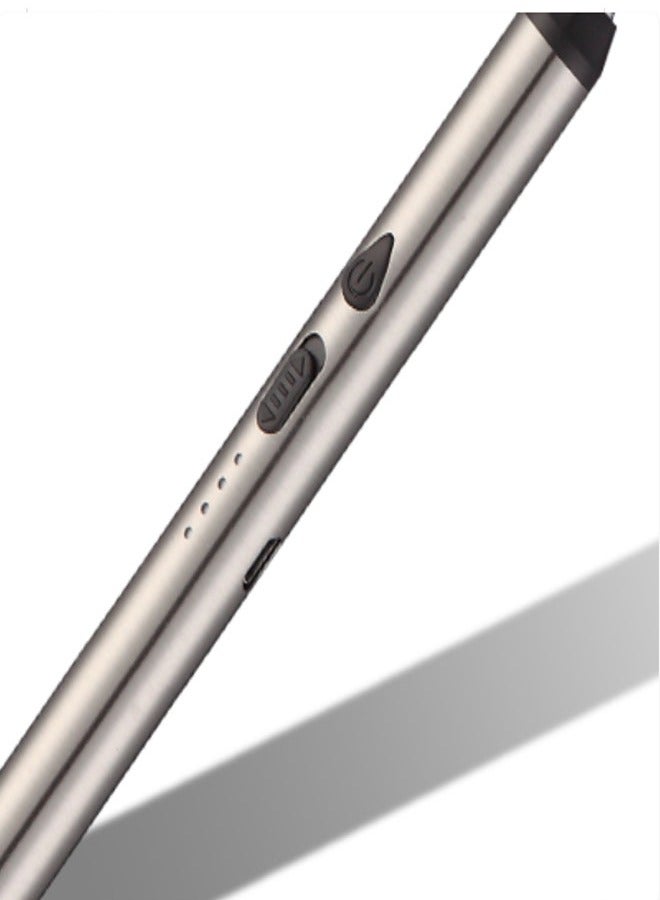 360 Degree Windproof Flameless Flexible Neck Long USB Rechargeable Lighter With LED Battery Display SILVER 25.5 x 1.5 x 1.5 cm - Image 3