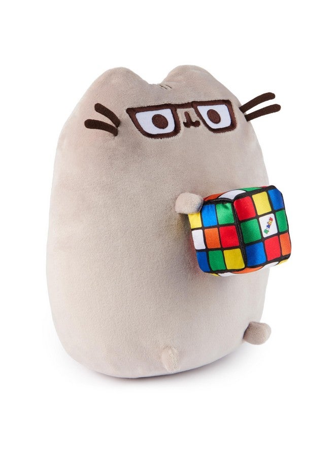 GUND دبوسين مع مكعب روبيك محشو، حيوان محشو للأعمار من 8 سنوات وما فوق، رمادي، 9.5" - Image 2