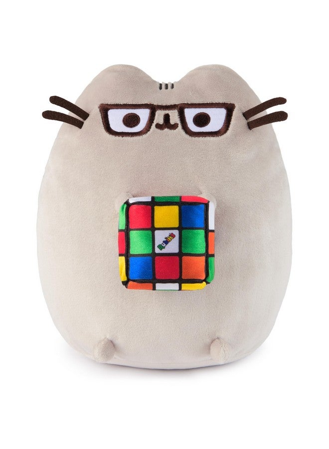 GUND دبوسين مع مكعب روبيك محشو، حيوان محشو للأعمار من 8 سنوات وما فوق، رمادي، 9.5" - Image 1