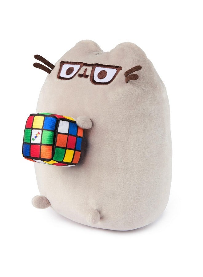 GUND دبوسين مع مكعب روبيك محشو، حيوان محشو للأعمار من 8 سنوات وما فوق، رمادي، 9.5" - Image 4