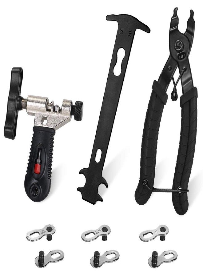 WOTOW Bicycle Chain Repair Tool Kit, Cycling Bike Master Link Pliers Remover & Chain Breaker Splitter Cutter & Chain Wear Indicator Checker & Reusable Missing Connector for 6/7/8/9/10 Speed Chain - Image 1