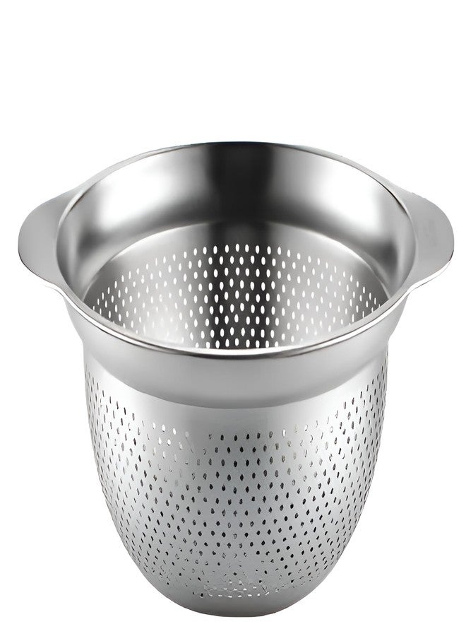 SHREESAMP Grain Strainer Basket for Vegetables, Fruit and Rice Safe Washing Food Kitchen Utensils Basket with Food Drainer Fine Large Strainer Stainless Steel Colander with Handle Dishwasher Safe - Image 1