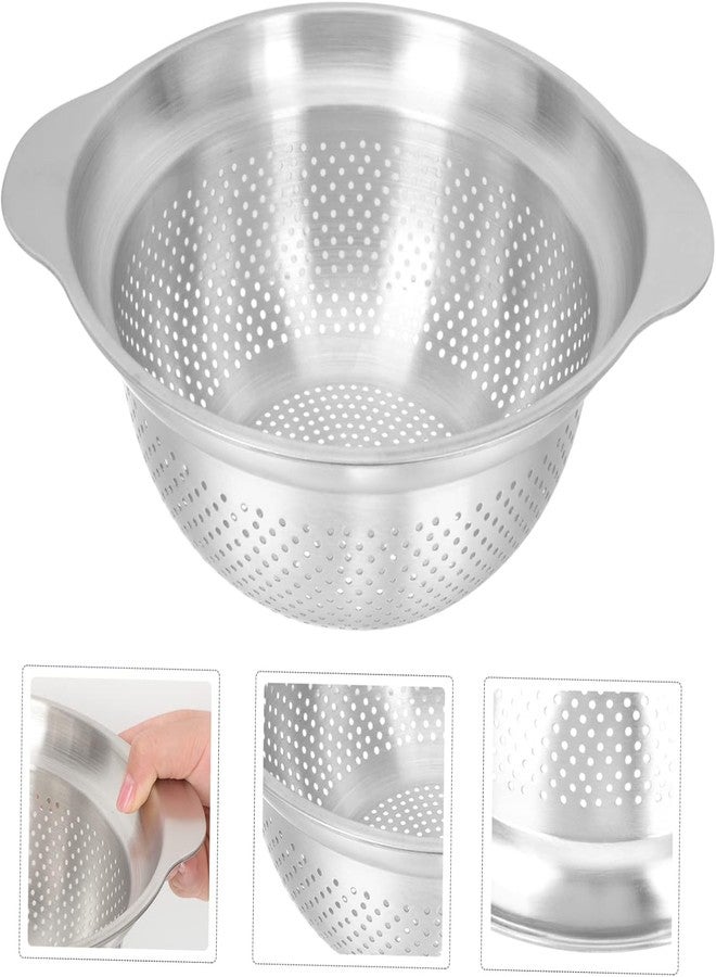 SHREESAMP Grain Strainer Basket for Vegetables, Fruit and Rice Safe Washing Food Kitchen Utensils Basket with Food Drainer Fine Large Strainer Stainless Steel Colander with Handle Dishwasher Safe - Image 5