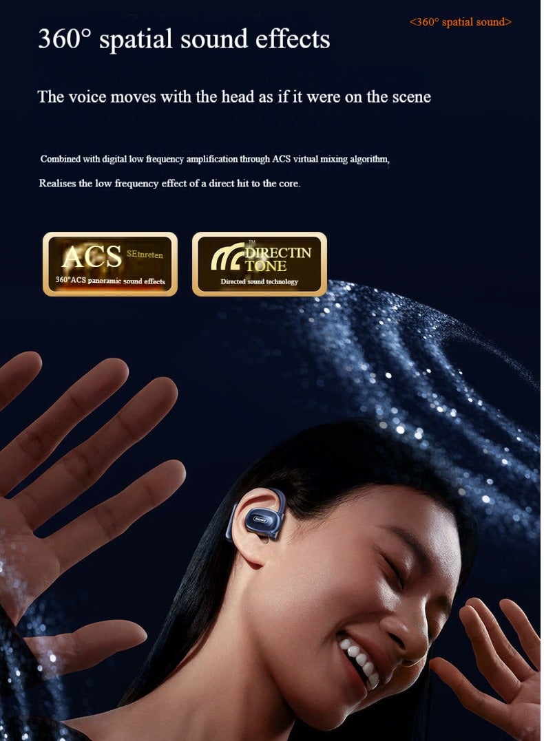 Bluetooth Sport Earphones with Ear Hooks ,Air conduction headphones , Bluetooth headset 5.4, Standby time 300h,Hi-Res Audio 360° ACS spatial audio,16.2mm PU + lanolin full-range large speaker  - Image 3