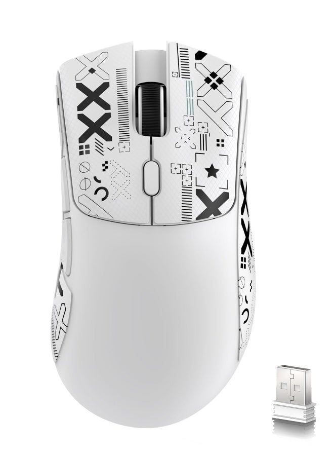R1 59g Superlight Mouse with Ribbon, Wireless/Wired BT/2.4G Gaming Mouse, 6 DPI Adjustable up to 18000, 65 Hour Battery - Image 1