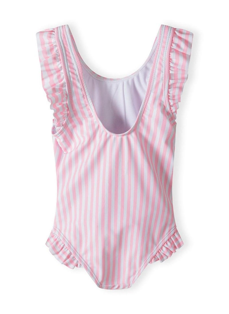 MINOTI Girls Striped Swimsuit with Reversible Sequin Ice Cream Patch - Image 2