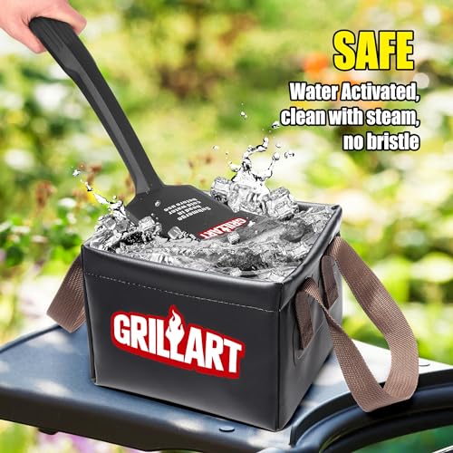 GRILLART SteamWizards Grill Brush Bristle Free Safe BBQ Grill Brush for Outdoor Grill Flat Top Grill Cleaner with Replaceable Head Suitable for All Grates Griddle Accessories Dishwasher Safe - Image 3