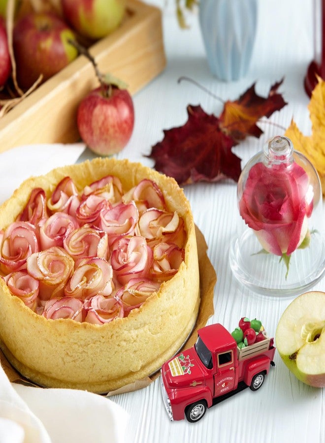Teeloray Fall Apple Decor Vintage Metal Truck with Mini Fake Apples and Wooden Crate Farmhouse Tiered Tray Decor Apple Decorations for Home Kitchen Back to School Classroom Table Centerpieces Gifts for Teacher - Image 5