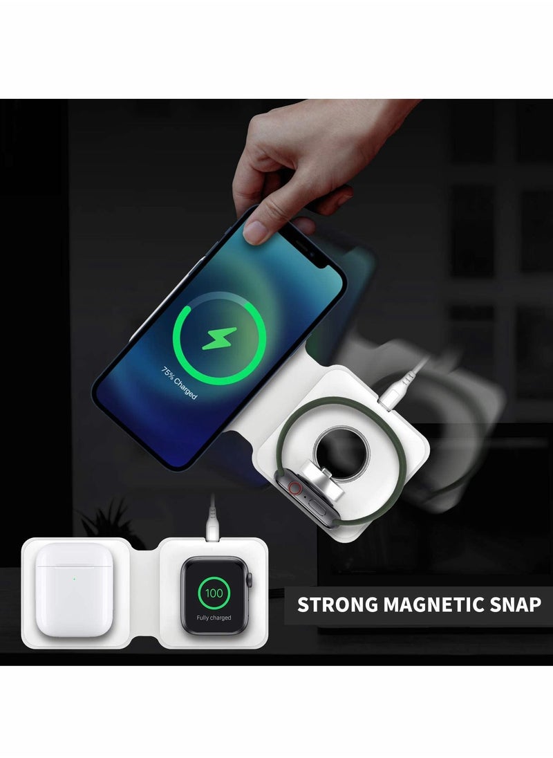 Excefore - Wireless Charging Pad, Portable 2 in 1 Foldable Charging Dock Power Station for Watch and Phone - Image 1