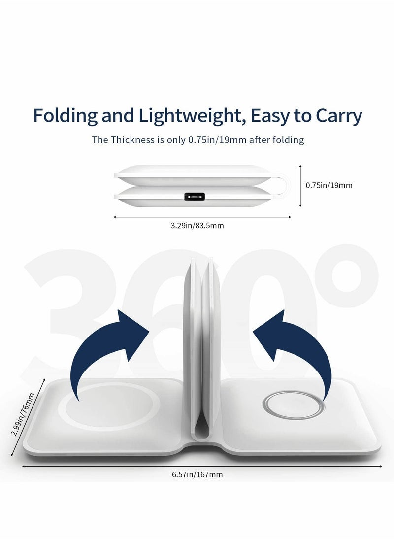 Excefore - Wireless Charging Pad, Portable 2 in 1 Foldable Charging Dock Power Station for Watch and Phone - Image 1