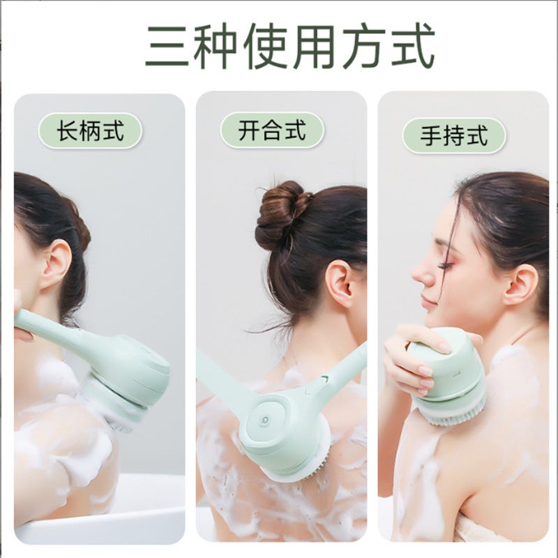 New Long Handle Silicone Bath Brush Back Scrubbing Brush Multifunctional Back Scrubbing Artifact Electric Bath Brush - Image 5
